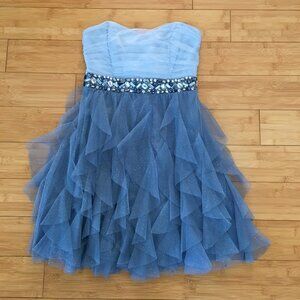 NWOT Teeze Me Blue Strapless Dress